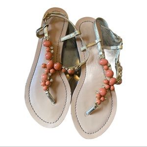 Express enamel & rhinestone sandals